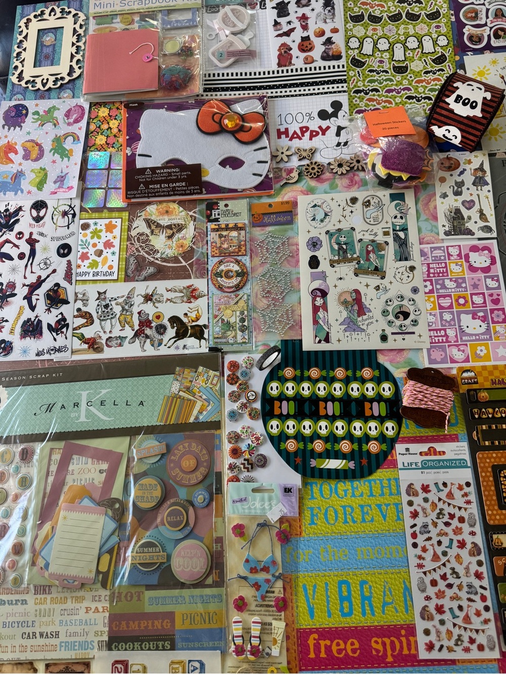 Scrapbooking LARGE lot Jolees DisneyMickey Princesses HelloKitty Papyrus ALL NEW